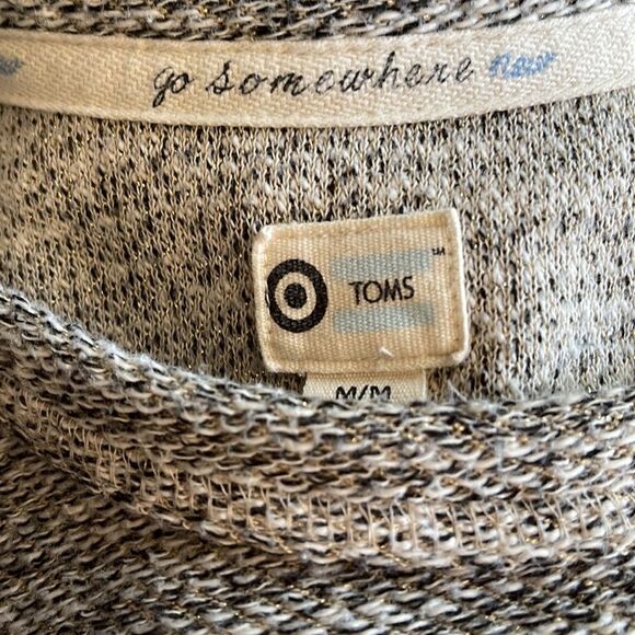 TOMS for Target black/white/gold sparkle crew neck French terry sweatshirt. Med - Picture 5 of 6
